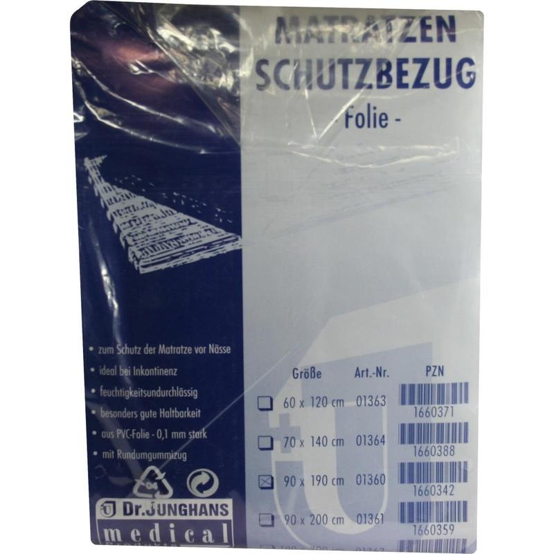 MATRATZEN SCHUTZBEZUG Folie 0,1 mm 90x190 cm weiß