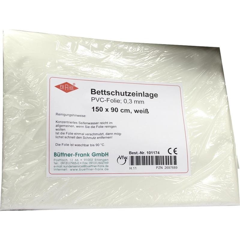 BETTSCHUTZEINLAGE Kunstst.Folie 90x150 cm weiß
