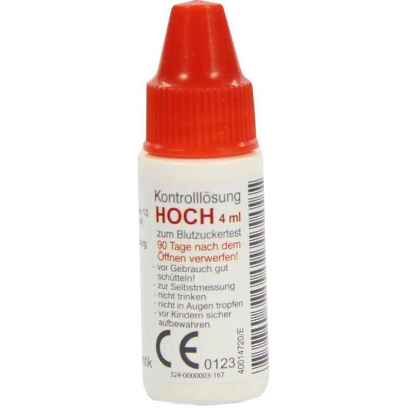 GLUCO TEST Plus Kontrolllösung hoch