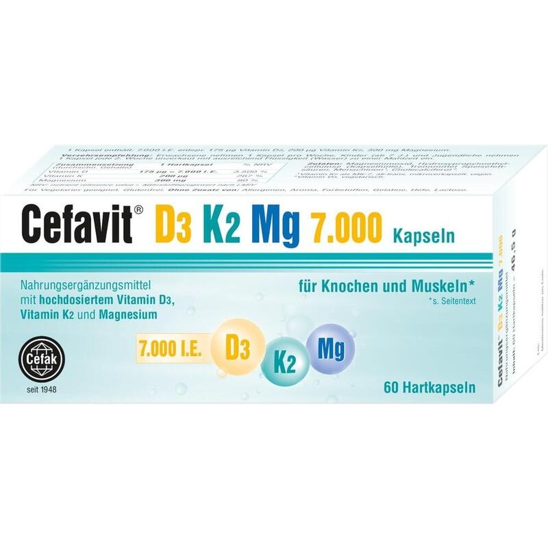 CEFAVIT D3 K2 Mg 7.000 I.E. Hartkapseln