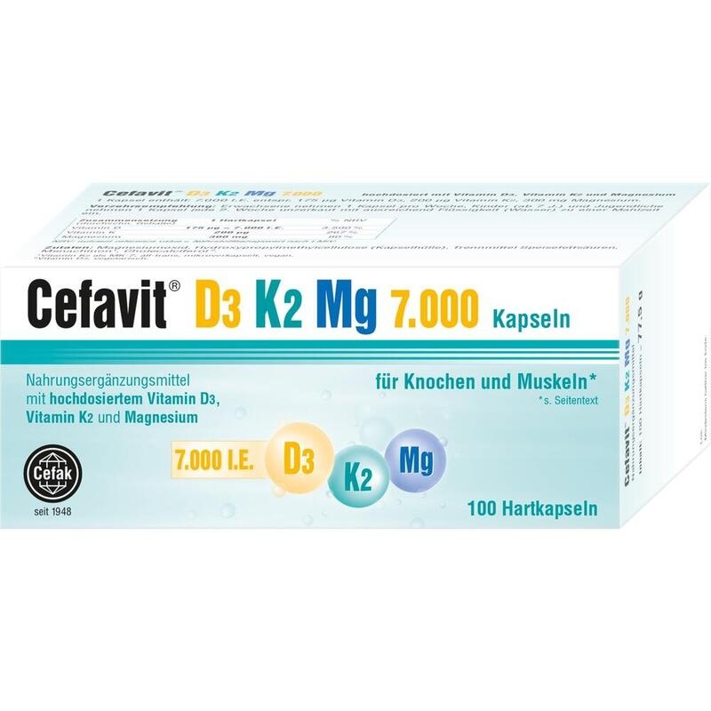 CEFAVIT D3 K2 Mg 7.000 I.E. Hartkapseln