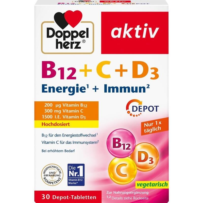 DOPPELHERZ B12+C+D3 Depot aktiv Tabletten