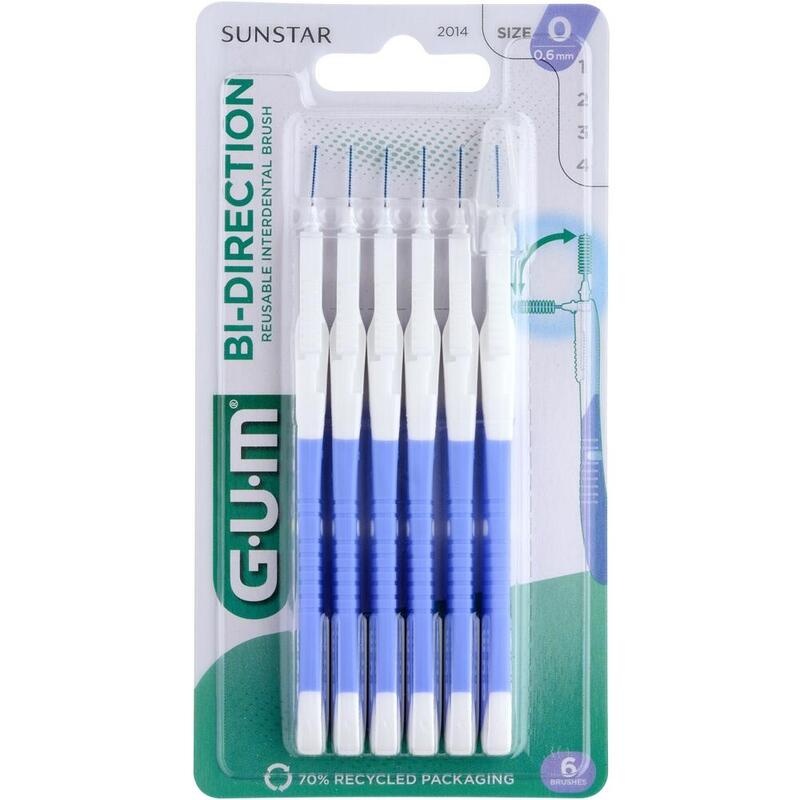 GUM BI-DIRECTION Interdentalb.0,6 mm hellblau