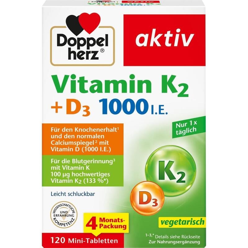DOPPELHERZ Vitamin K2+D3 1000 I.E. Tabletten