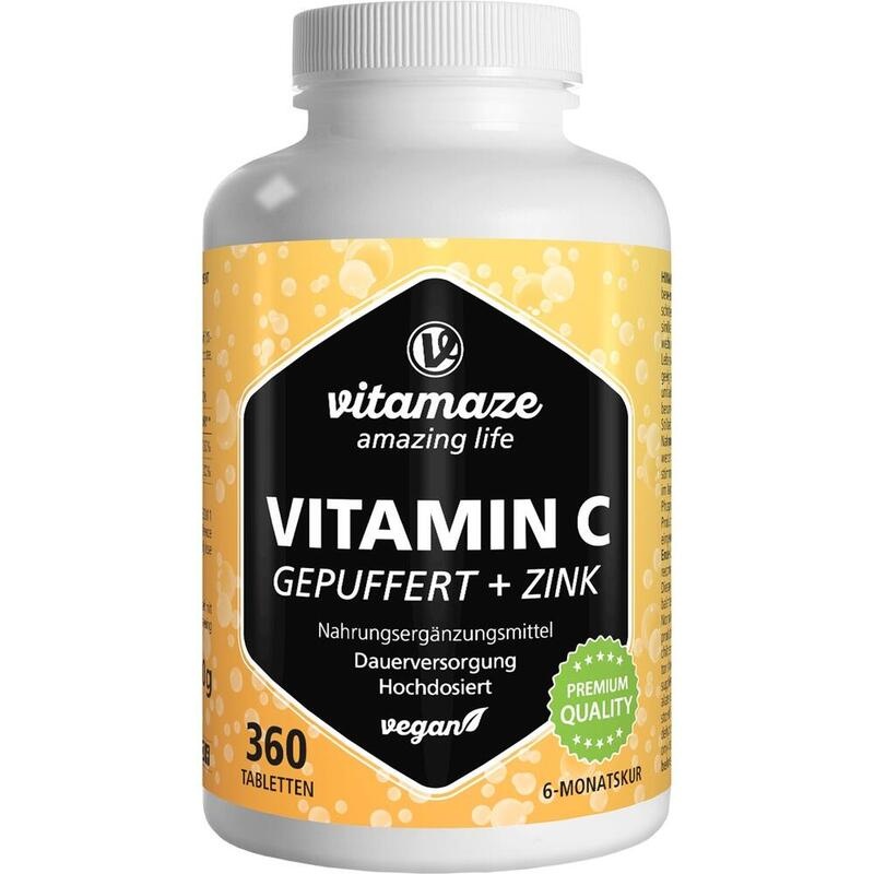 VITAMIN C GEPUFFERT 1000 mg hochdosiert+Zink Tabl.