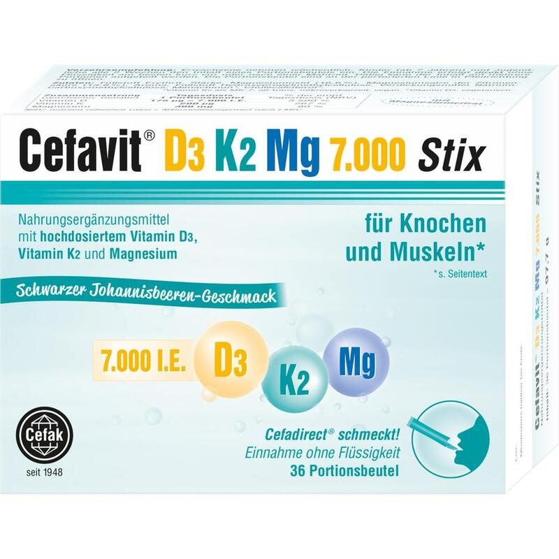 CEFAVIT D3 K2 Mg 7.000 I.E. Stix Granulat