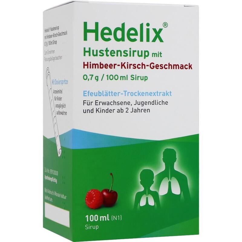 HEDELIX Hustensirup mit Himbeer-Kirsch-Geschmack